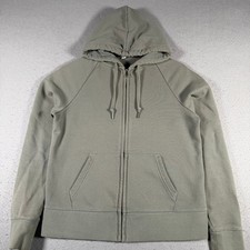 Uniqlo Women Gray Full Zip Hoodie Raglan Sleeve Pockets Size Medium Comfort