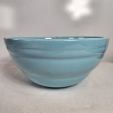 Vintage Stoneware Pottery Beehive Ring Robins Egg Blue Mixing Batter Bowl 9.5"