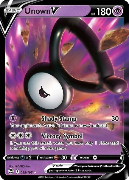 Unown V - 065/195 - Pokemon Silver Tempest Sword & Shield Ultra Rare Card NM