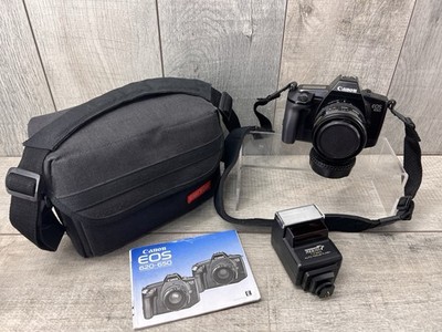 Canon EOS 650 SLR Film Camera Sigma 28-70mm F/3.5-4.5 Lens Case/Flash/Manual EUC