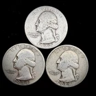 90% Silver - Set of 3 - Pre-1965 Constitutional Washington Quarter  - 02-12