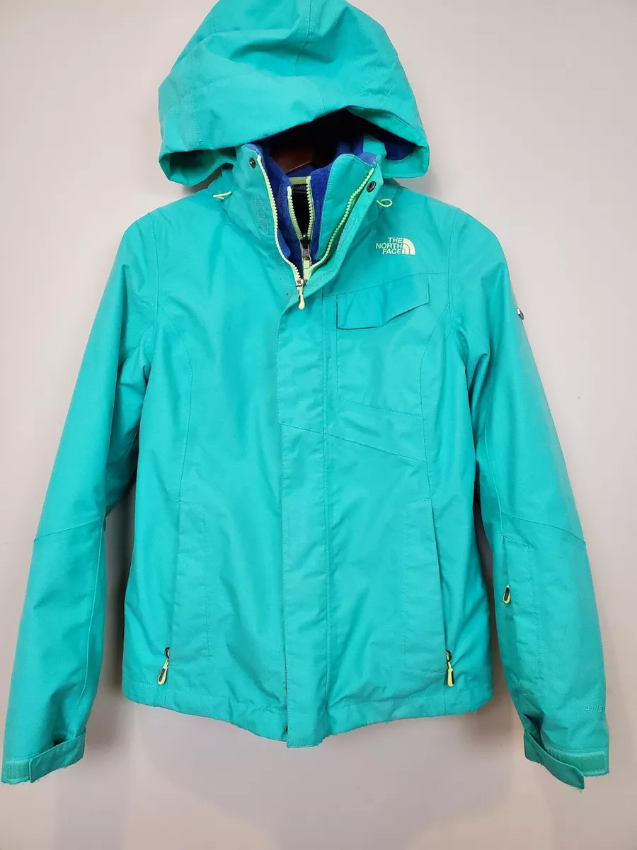 THE NORTH FACE HyVent 3 in 1 Jacket Waterproof Shell with Fleece Aqua  Women's S