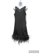 NWT Target Black Feather trim Limited Edition Dress Sz M