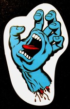 SANTA CRUZ STICKER "SCREAMING HAND" 4 X 2 1/2  GLOSSY