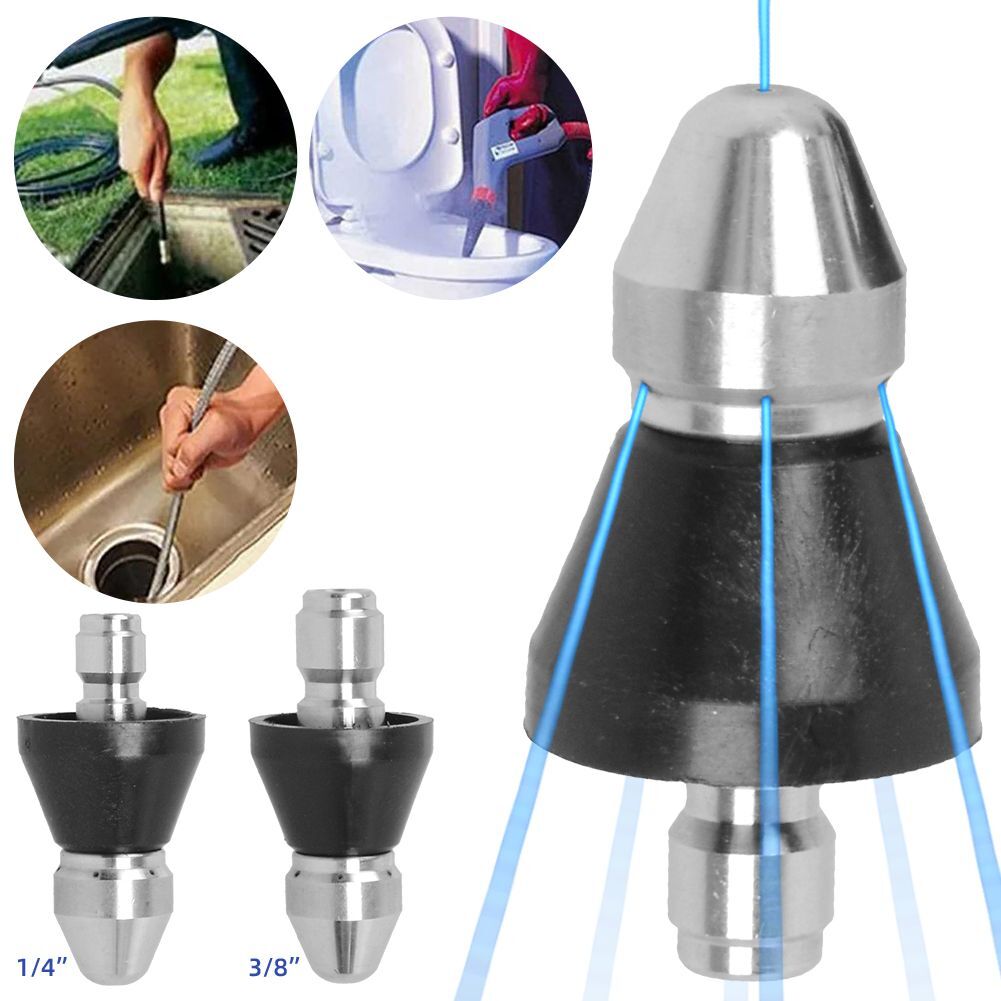 High Pressure Pipe Dredging Cleaning Nozzle Washer Sewer 6 Jet Nozzle