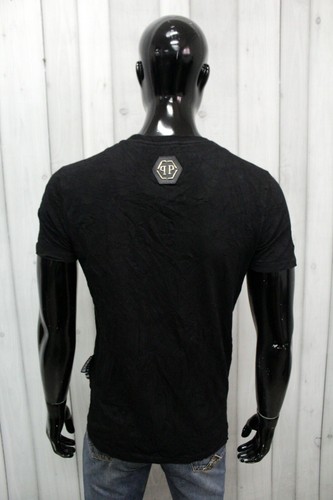 Philipp Plein Maglia Uomo Taglia L Cotone T-shirt Maglietta Teschio Strass Man - Foto 9 di 12