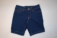Girls DARK BLUE DENIM BERMUDA SHORTS Jean Shorts ADJ WAIST Belt Loops SIZE 14