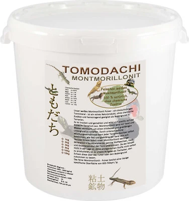 TOMODACHI Tonmineral Montmorillonit Echse weißes Bentonit Mineralspender Reptil 3kg Eimer