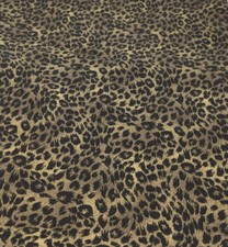 Brown Leopard Fabric Animal Print Jungle Home Dec 100 Cotton Over 1 Yard F42
