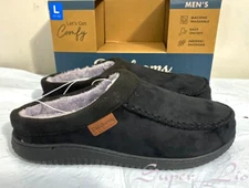 ON SALE! NEW Dearfoams Men's Total Comfort Memory Foam Slippers PICK SIZE BLACK