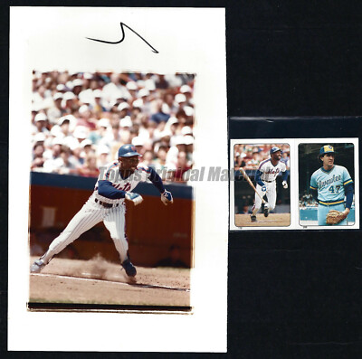 Mookie Wilson Mets 1985 Topps Sticker Original Extra Photo 5x8 Vault Archives