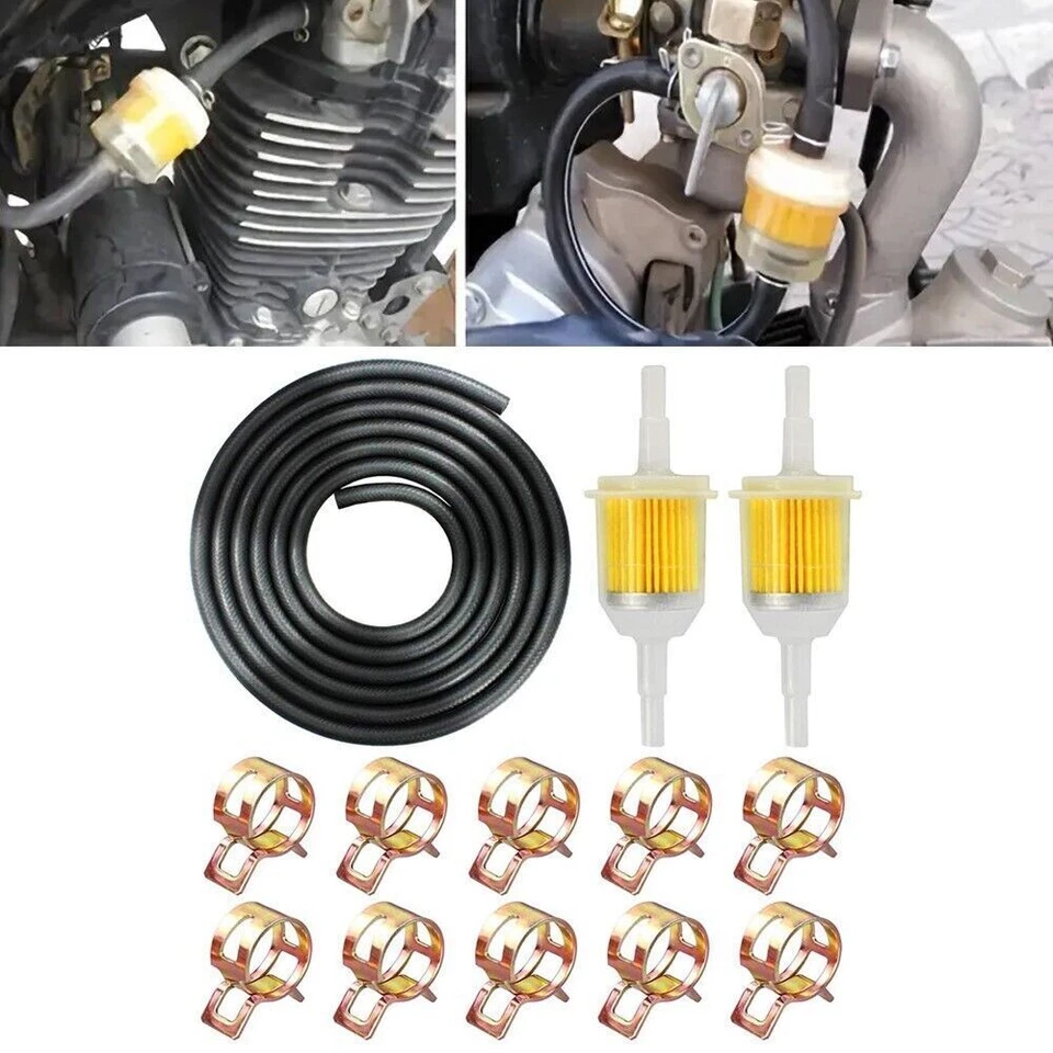 1/4" 6mm Motorcycle Gasoline Filter Oil Pipe Set Line Fuel Oil Gas Line Go Karts Foto 3 de 4
