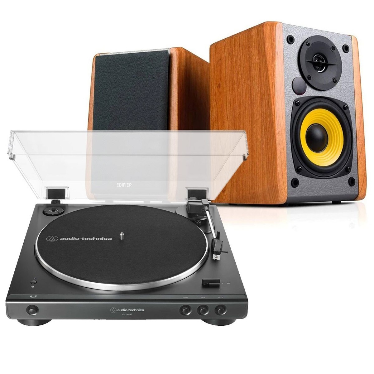 Audio-Technica Bluetooth AT-LP60XBT Turntable Edifier R1010BT