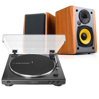 Audio-Technica Bluetooth AT-LP60XBT Plattenspieler + Edifier R1010BT Aktivlautsprecher