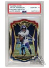 Justin Jefferson 2020 Select Premier Tri-Color Auto RC 161 PSA/DNA 10 Light Blue