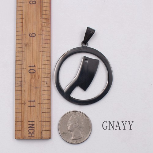 BLACK AX LARGE HATCHETMAN CHARM ICP PENDANT JUGGALO MAN ROUND CHAIN 24IN - Picture 5 of 9