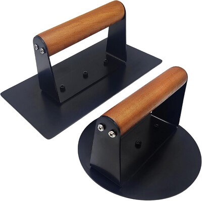 2PCS Smash Burger Press Set Round & Square Meat Smasher Non-Stick Grill Tool