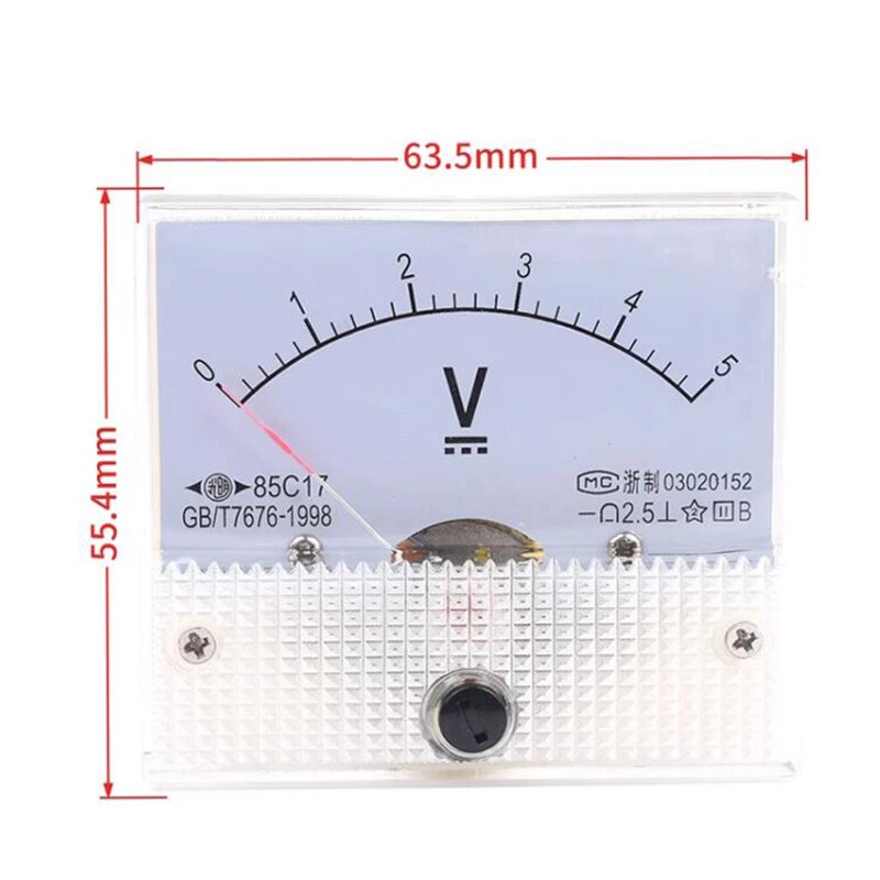 DC Analog Volt Spannung Nadel Panel Meter Voltmeter Gauge 85C1 DC 5V - 100V - Bild 3 von 4