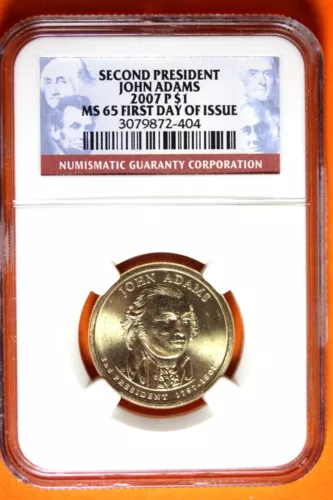 2007 P NGC MS65 John Adams Presidential Dollar #B41700
