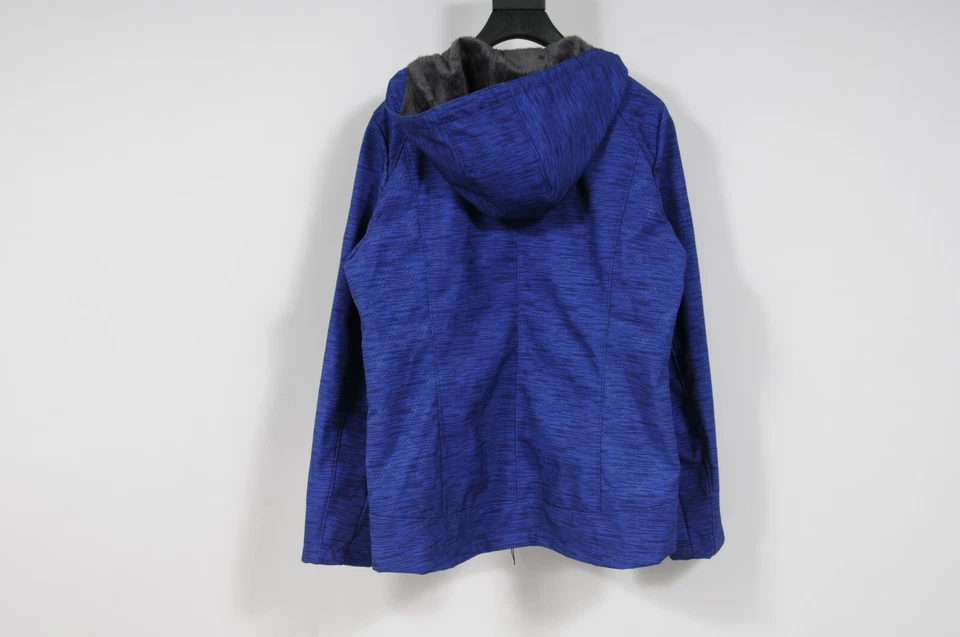 Chaqueta cortavientos con capucha forrada de piel sintética azul grande ZeroXposur para hombre Foto 2 de 4