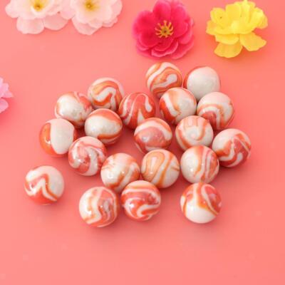 20x 25mm Blume Streifen Glasperlen Murmeln Findlinge Wirbel Stress Spielzeug Deko