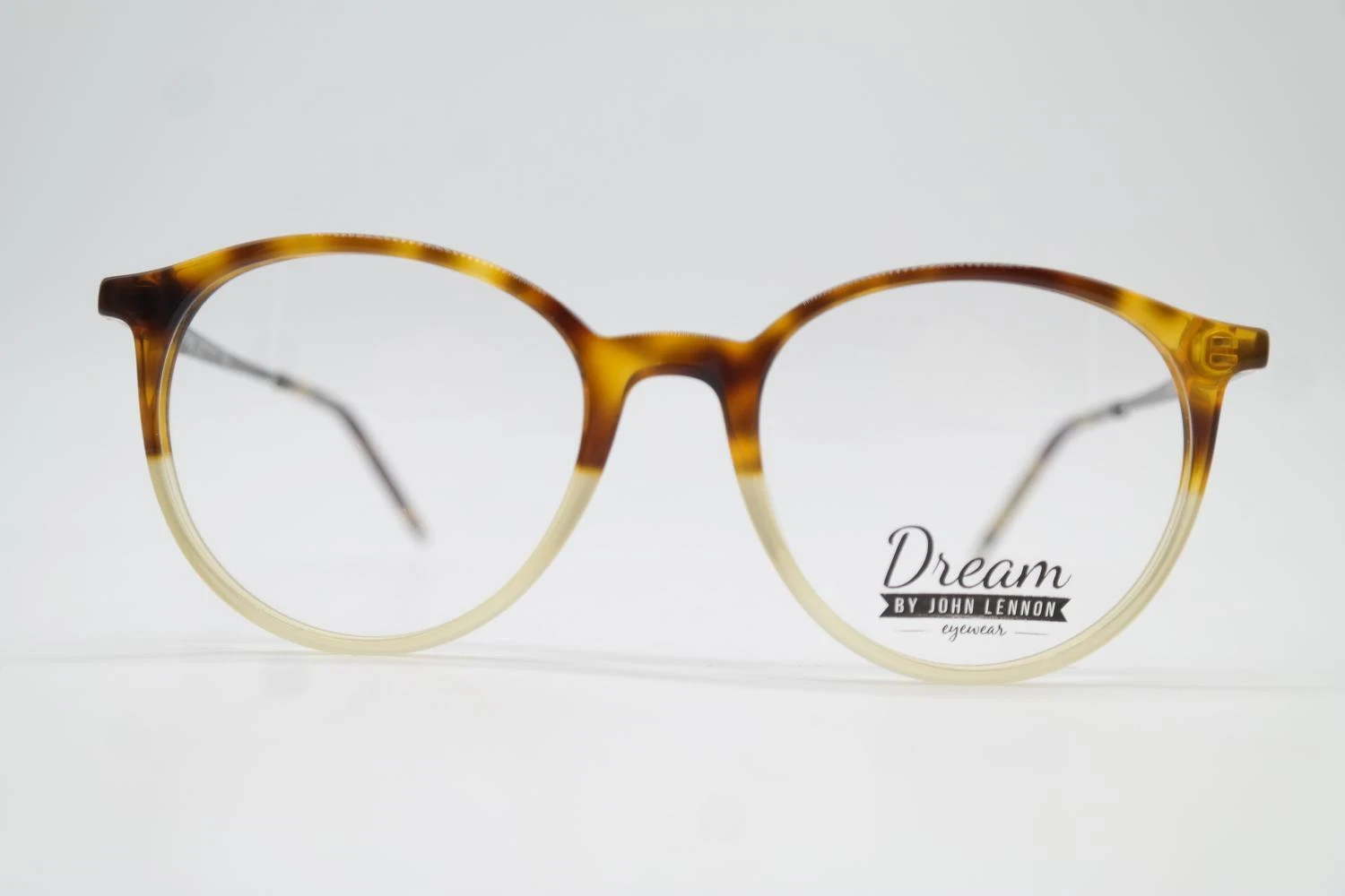 Glasses Dream by JOHN LENNON JOL05 Brown Transparent Silver Oval Eyeglasses New