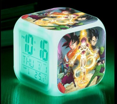 Dragon Ball Clock LED Alarm 7 Interchangeable Colors Goku Freezer Vegeta