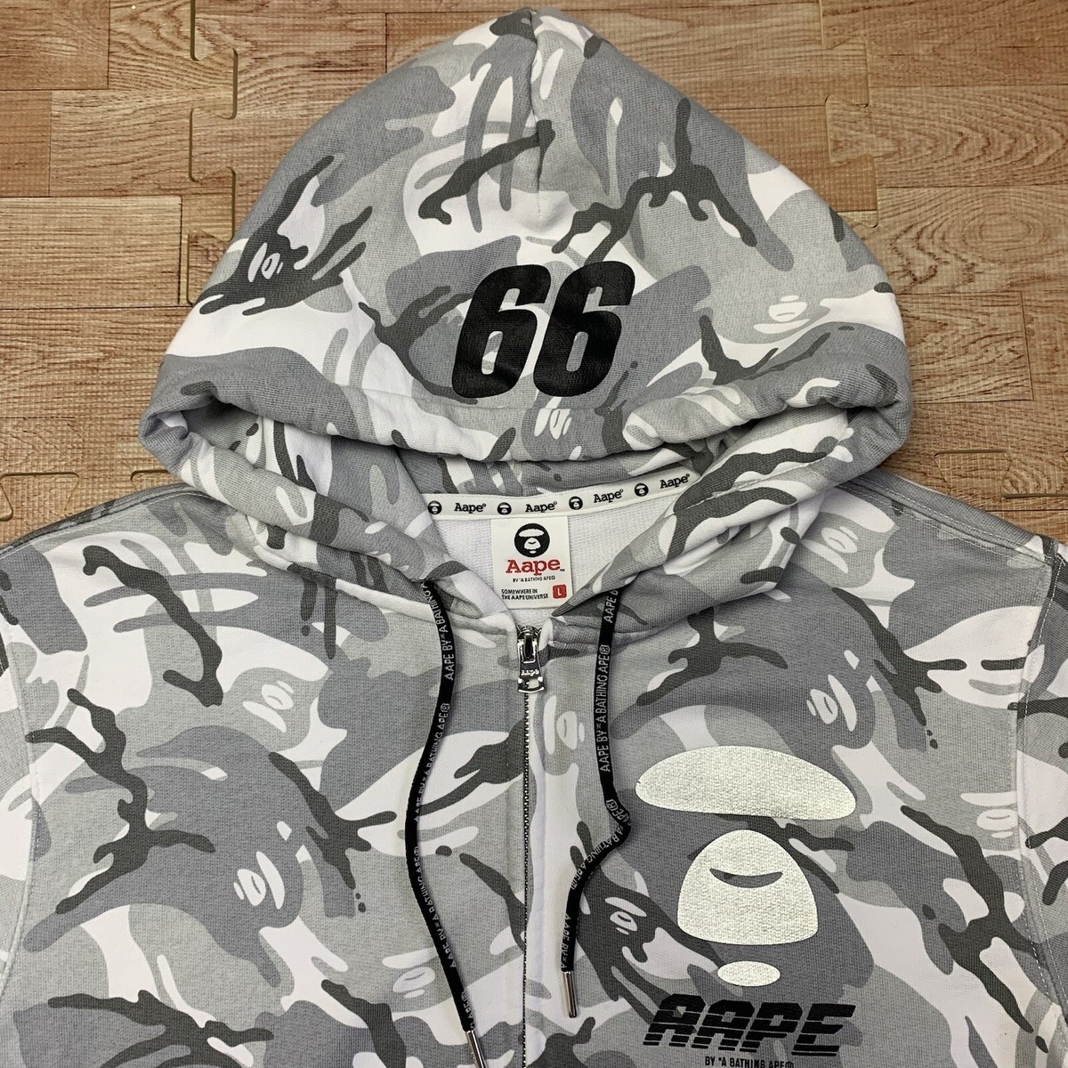 Aape By Bathing Ape Universe Camo Hoodie White/Gray Mens Aape By Bathing Ape Universe Camo Hoodie White/Gray Mens