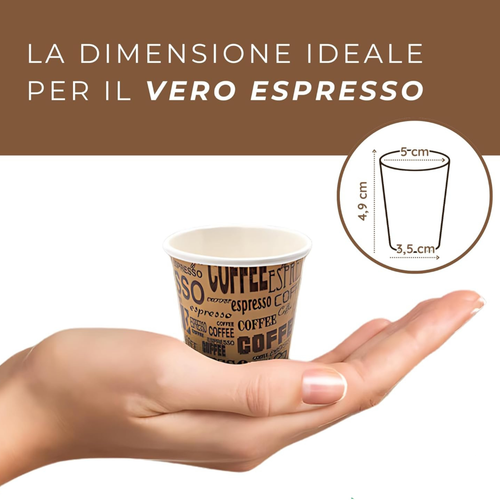 1000 bicchierini caffè di carta 75ml BIANCHI biodegradabili e per bevande calde. - Foto 3 di 3