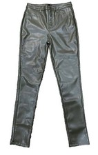 Shinestar Women Army Green Faux Leather Pants M EXCELLENT CONDITION