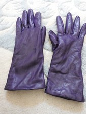 NORDSTROM Ladies LEATHER  CASHMERE/WOOL GLOVES Size 6 PURPLE