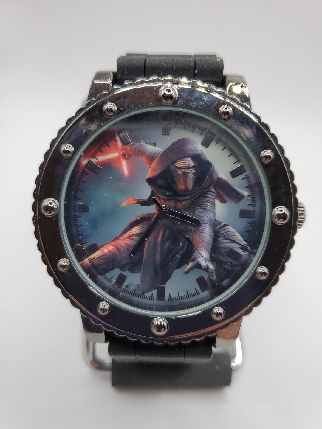 Star Wars Force Awakens 50mm Black Silicone Band Quartz Watch by Accutime