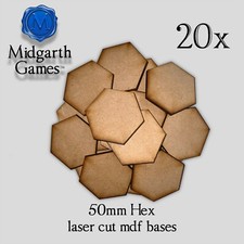 20x Hex 50mm MDF Miniature Bases Warhammer Laser Cut 40K FAST SHIPPING