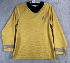 Star Trek Movie Gold Tone Shirt Captain Kirk Long Sleeve T-Shirts Mens Large