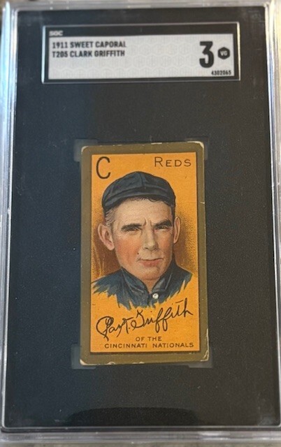 1911 T205 Sweet Caporal Cigarettes Baseball Clark Griffith SGC 3