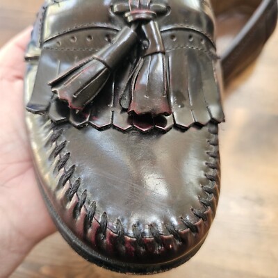 Bass Weejuns 1820 Mens Black Leather Jeremy Slip On Tassel Loafers Size 8.5 Men main image 3