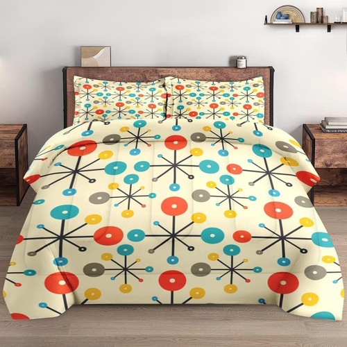 Elegant King Size Retro Comforter Set - Cozy 3 Pcs Bedding for All Seasons - Picture 3 of 10