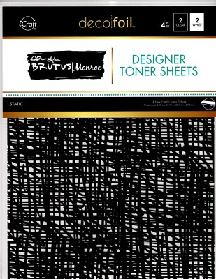 8.5''x11'' Deco Foil Designer Toner Sheets, 2 clear 2 white STATIC Brutus Monroe