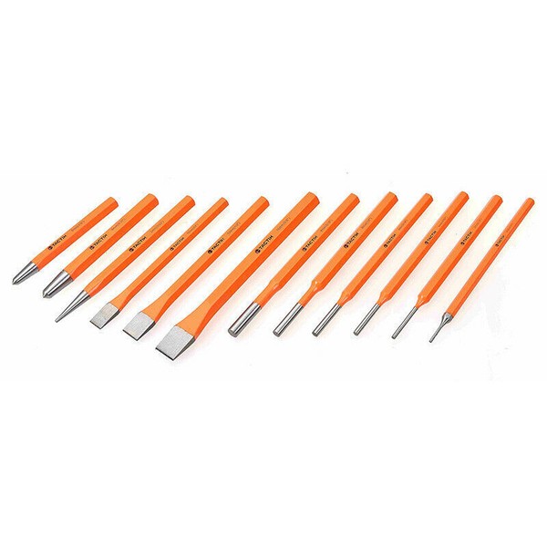 Tactix MeißEl Splinttreiber KöRner 12Er Set FlachmeißEl Durchschlag Durchtreiber-image