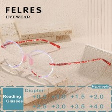 Oval Rimless Blue Light Blocking Reading Glasses Women Presbyopic Readers New