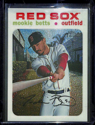 2020 Topps Heritage White Chrome Refractor #THC-493 Mookie Betts No 8 of 71
