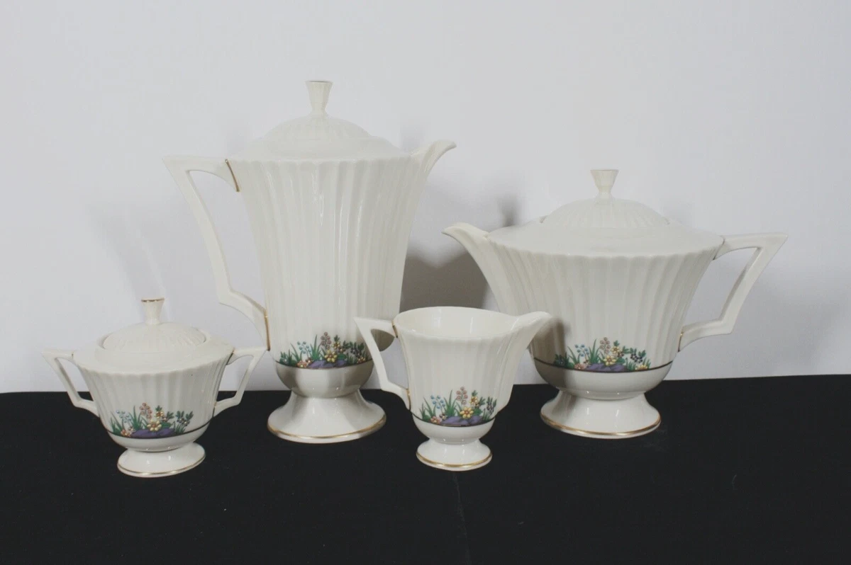 RARE DISCONTINUED 7 PC LENOX CHINA RUTLEDGE TEAPOT COFFEE POT