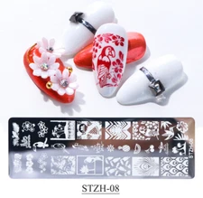 Summer Peacock Feather Stamping Plate Nail Art Stamp Template Stainless Steel