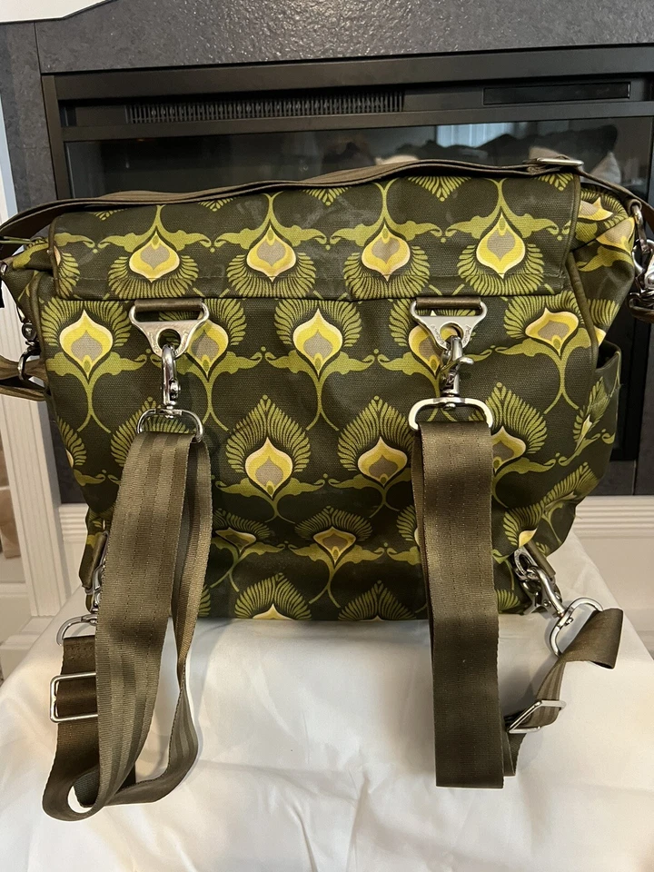 Petunia Pickle Bottom Boxy Diaper Bag/Backpack Green Pattern Boutique - Image 2 of 3