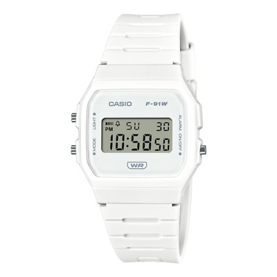 Casio F91WB-7A,   7 Year Battery Chronograph Watch, White Resin Strap, Alarm