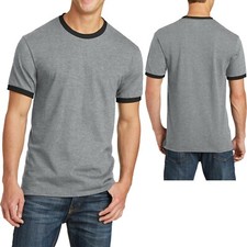 Mens Ringer T-Shirt Preshrunk Cotton Tee S, M, L, XL, 2XL, 3XL, 4XL NEW