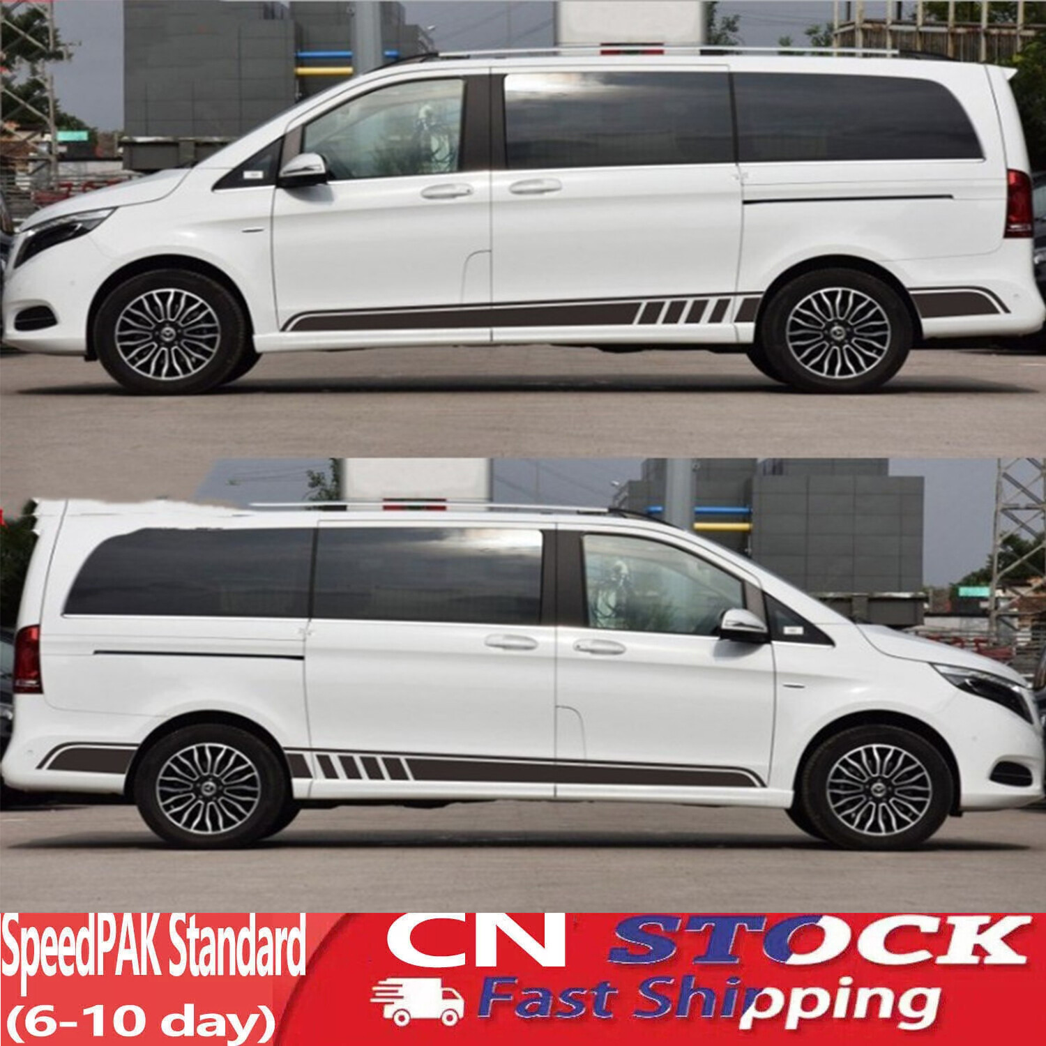 Stylish Side Skirt Stripes Decal Kit for Mercedes Benz Vito