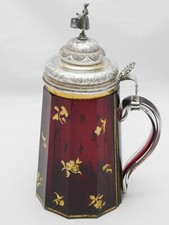 BIERKRUG - DECKELHUMPEN SILBER 800 UM 1840