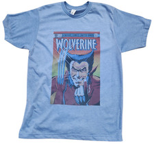 Men's Wolverine comics T-shirt color vintage blue
