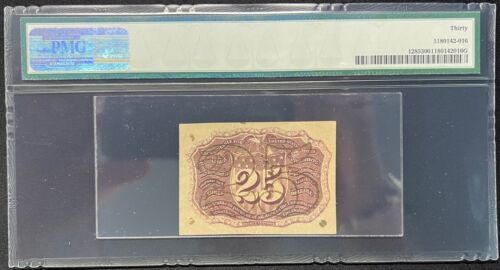 25 cent Fractional Currency Fr. 1285 With Surcharge "18-63" And "A" PMG 64 EPQ - Picture 2 of 2